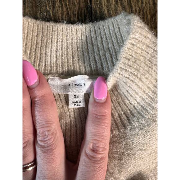 a loves a Cream Textured Knit Balloon Sleeve Sweater XS - Picture 6 of 6